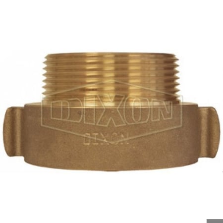 Dixon Rocker Lug Hydrant Adapter, 1-1/2 in, Female NST NH x MNPSH, Brass, Domestic RHA1515